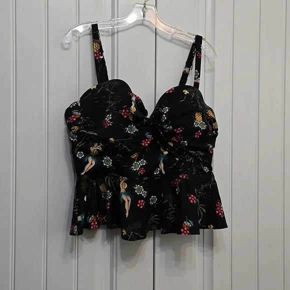 Torrid Hula Girl Tankini Top 2F - Picture 7 of 12